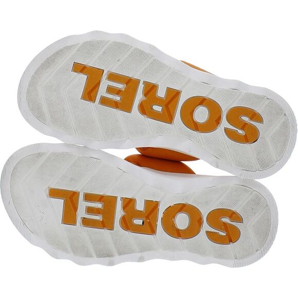 Sorel Womens Vibe Twist Orange Leather Slip On Summer Slide Sandals Shoes Used - Picture 2 of 5